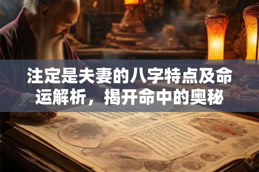 注定是夫妻的八字特点及命运解析，揭开命中的奥秘