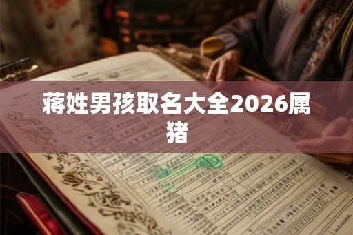 蒋姓男孩取名大全2026属猪 蒋姓男孩取名大全2026属猪