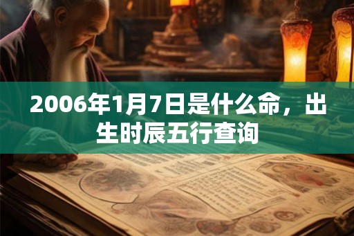 2006年1月7日是什么命，出生时辰五行查询