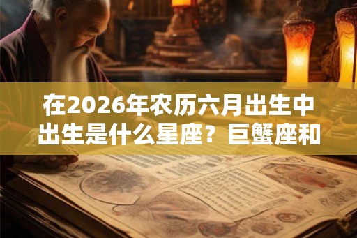 在2026年农历六月出生中出生是什么星座？巨蟹座和狮子座