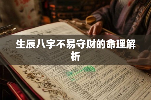 生辰八字不易守财的命理解析