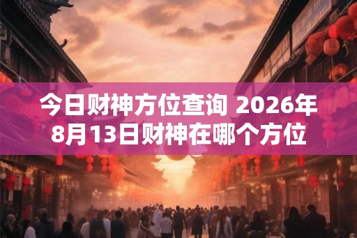 今日财神方位查询 2026年8月13日财神在哪个方位 今日财神方位查询 2026年8月13日财神在哪个方位