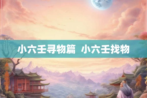 小六壬寻物篇  小六壬找物