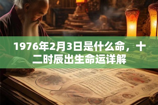 1976年2月3日是什么命，十二时辰出生命运详解