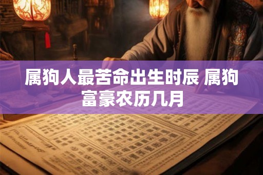 属狗人最苦命出生时辰 属狗富豪农历几月