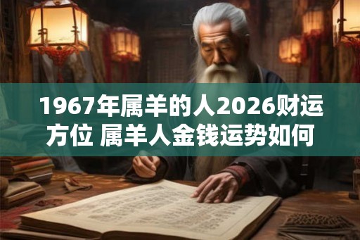 1967年属羊的人2026财运方位 属羊人金钱运势如何