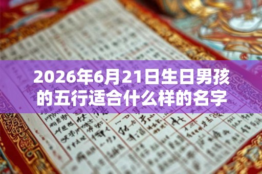 2026年6月21日生日男孩的五行适合什么样的名字