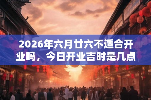 2026年六月廿六不适合开业吗，今日开业吉时是几点