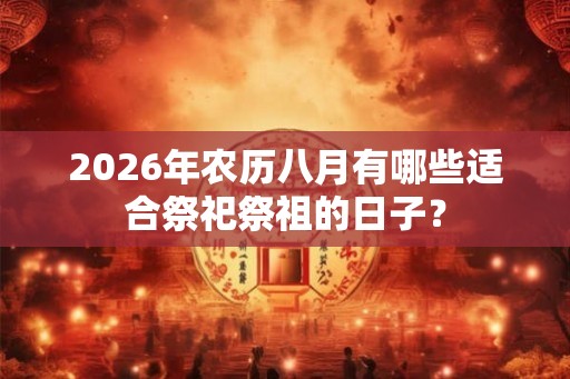 2026年农历八月有哪些适合祭祀祭祖的日子？