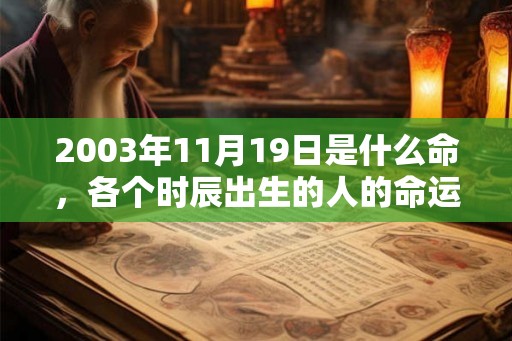 2003年11月19日是什么命，各个时辰出生的人的命运