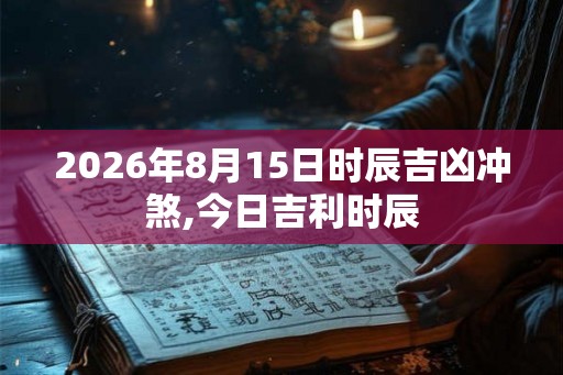 2026年8月15日时辰吉凶冲煞,今日吉利时辰