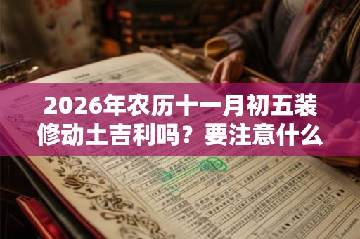 2026年农历十一月初五装修动土吉利吗？要注意什么风水问题？