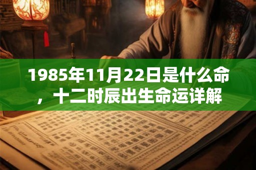 1985年11月22日是什么命，十二时辰出生命运详解