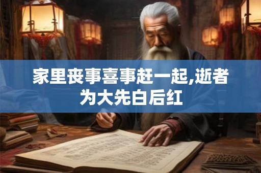 家里丧事喜事赶一起,逝者为大先白后红