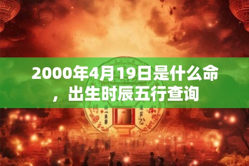2000年4月19日是什么命，出生时辰五行查询