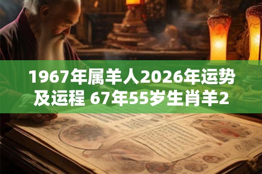 1967年属羊人2026年运势及运程 67年55岁生肖羊2026年每月运势