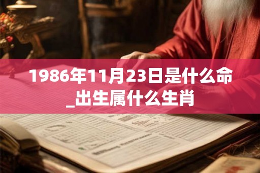 1986年11月23日是什么命_出生属什么生肖