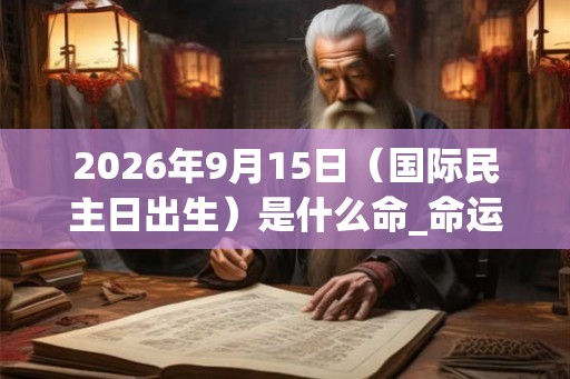 2026年9月15日（国际民主日出生）是什么命_命运如何
