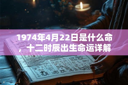 1974年4月22日是什么命，十二时辰出生命运详解