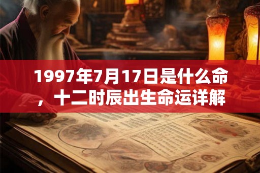 1997年7月17日是什么命，十二时辰出生命运详解