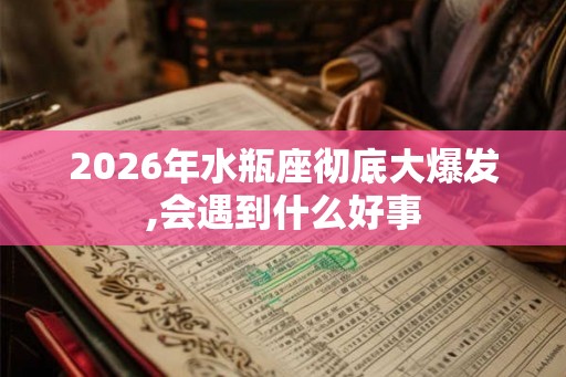 2026年水瓶座彻底大爆发,会遇到什么好事 2026年水瓶座彻底大爆发,会遇到什么好事