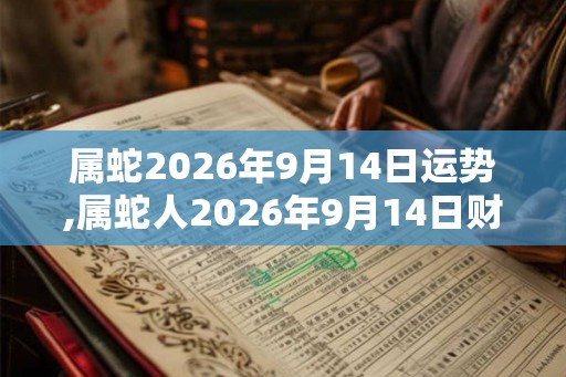 属蛇2026年9月14日运势,属蛇人2026年9月14日财运,生肖蛇2026年9月14日运势