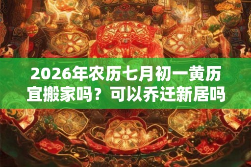 2026年农历七月初一黄历宜搬家吗？可以乔迁新居吗？