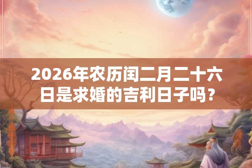 2026年农历闰二月二十六日是求婚的吉利日子吗？