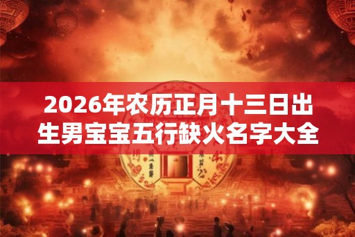 2026年农历正月十三日出生男宝宝五行缺火名字大全