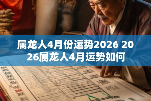 属龙人4月份运势2026 2026属龙人4月运势如何