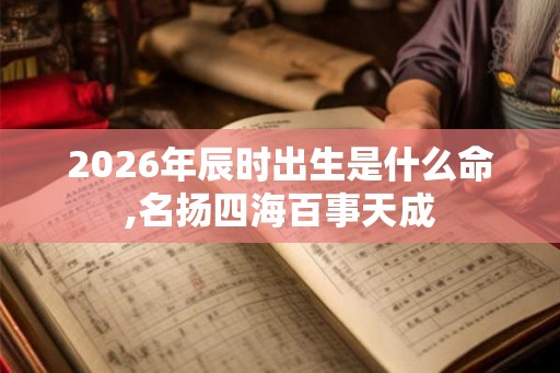 2026年辰时出生是什么命,名扬四海百事天成