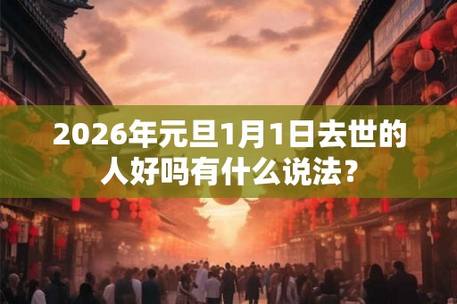 2026年元旦1月1日去世的人好吗有什么说法？
