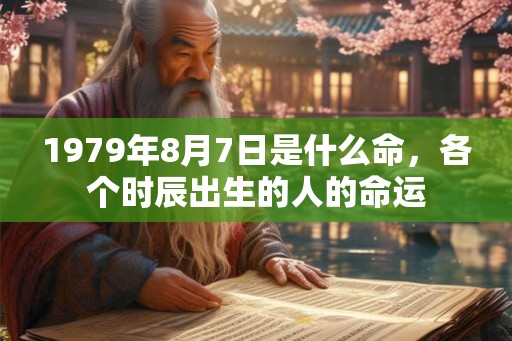 1979年8月7日是什么命，各个时辰出生的人的命运