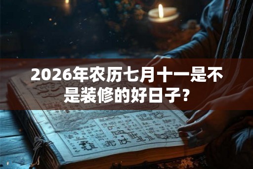 2026年农历七月十一是不是装修的好日子？