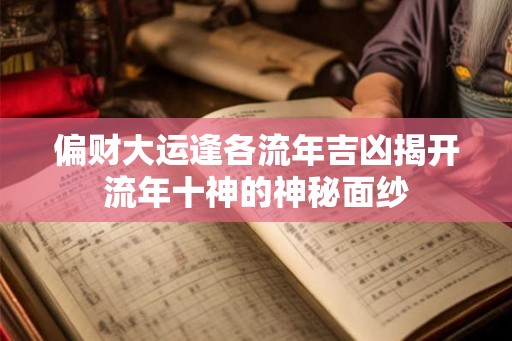 偏财大运逢各流年吉凶揭开流年十神的神秘面纱 偏财大运逢各流年吉凶揭开流年十神的神秘面纱