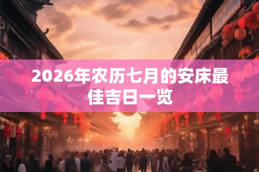 2026年农历七月的安床最佳吉日一览 2026年农历七月的安床最佳吉日一览