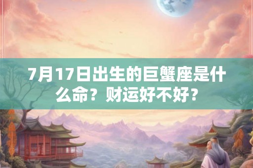 7月17日出生的巨蟹座是什么命？财运好不好？