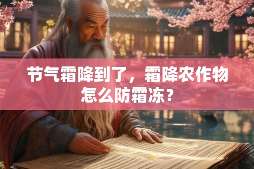 节气霜降到了，霜降农作物怎么防霜冻？