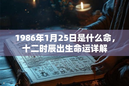 1986年1月25日是什么命，十二时辰出生命运详解