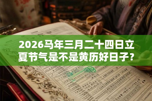 2026马年三月二十四日立夏节气是不是黄历好日子？
