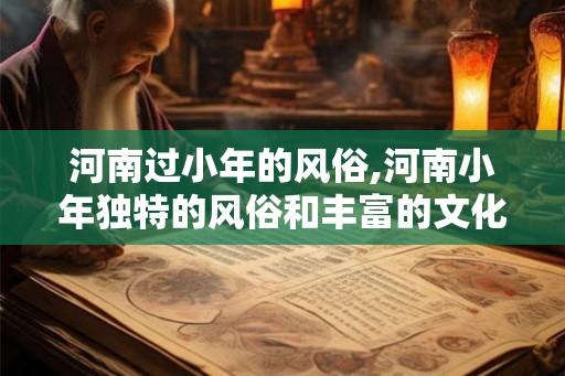 河南过小年的风俗,河南小年独特的风俗和丰富的文化内涵