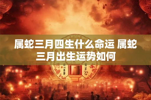 属蛇三月四生什么命运 属蛇三月出生运势如何