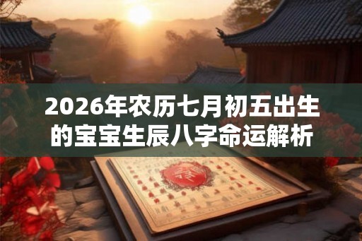2026年农历七月初五出生的宝宝生辰八字命运解析