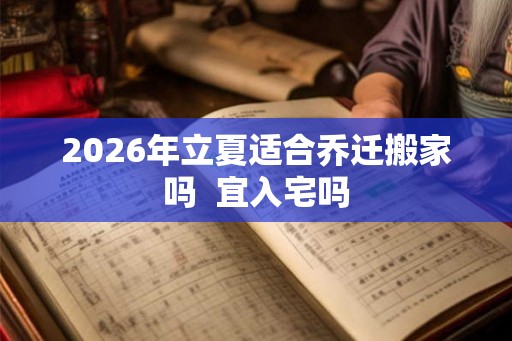2026年立夏适合乔迁搬家吗  宜入宅吗