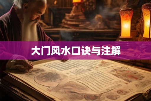 大门风水口诀与注解