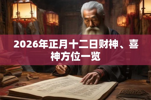 2026年正月十二日财神、喜神方位一览