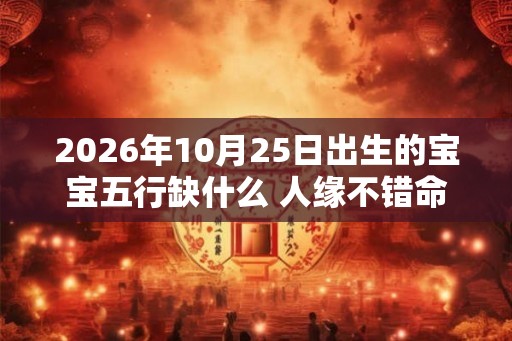 2026年10月25日出生的宝宝五行缺什么 人缘不错命运好 2026年10月25日出生的宝宝五行缺什么 人缘不错命运好