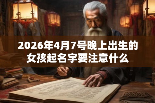 2026年4月7号晚上出生的女孩起名字要注意什么