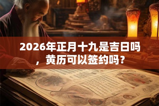 2026年正月十九是吉日吗，黄历可以签约吗？