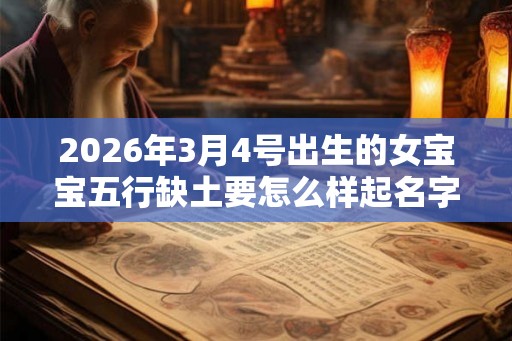 2026年3月4号出生的女宝宝五行缺土要怎么样起名字